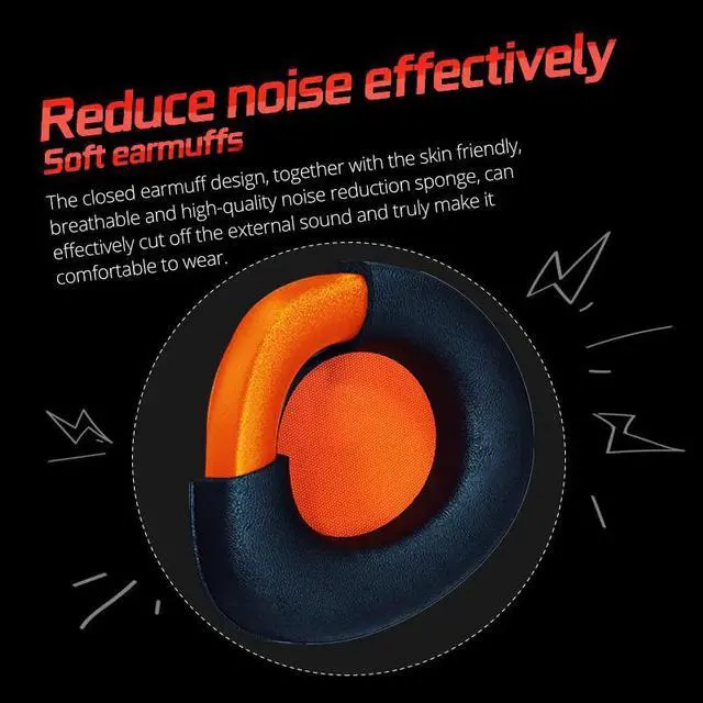 Alt view image 4 of 5 - G800 Gaming Headset Headphones Over-Ear Lightweight headsets with mic for PS4, PC, Mobile Phone Headset Gamer