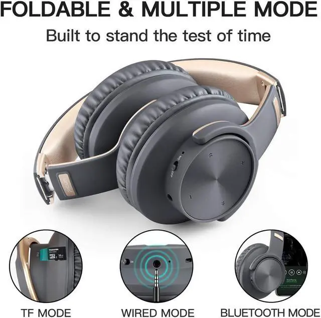Alt view image 5 of 5 - B8 Wired Wireless Headphones Bluetooth Earphone Foldable Over-ear HIFI Stereo Headset With Mic TF Card For Phone Pc Laptap