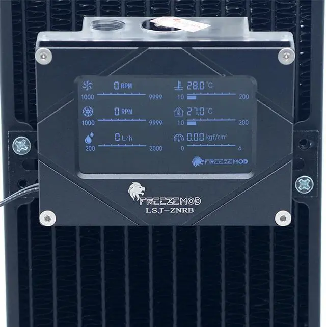 Alt view image 5 of 5 - Water Cooler System Monitor LCD Flowmeter Temperature Electrical Detector Air Pressure PWM Speed For MOD Monitoring