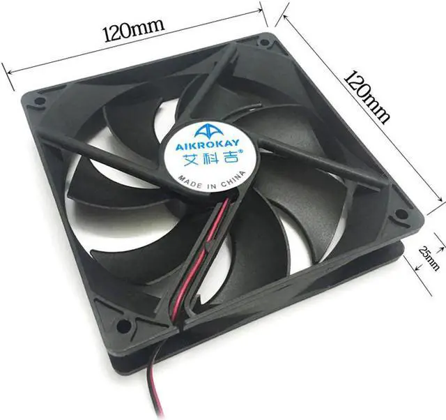 Alt view image 5 of 5 - F12025 120mm Computer Cooling Fan 12V Desk PC Case Fan Cooler 4-Pin Fan Connector for Computer Case/ Power Supply