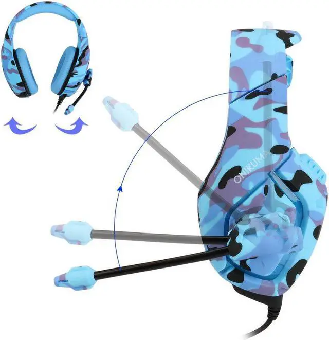 Alt view image 3 of 5 - PS4 Camouflage Gaming Headset Stereo Deep Bass Wired Quality Headphones for Mac Nintendo Switch/Lap Top/ Xbox with Mic