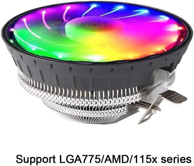Alt view image 2 of 5 - Noise Radiator Home Cooling Fan Desktop Computer Accessories Air Heatsink Office Stable RGB Luminous CPU Cooler For Intel