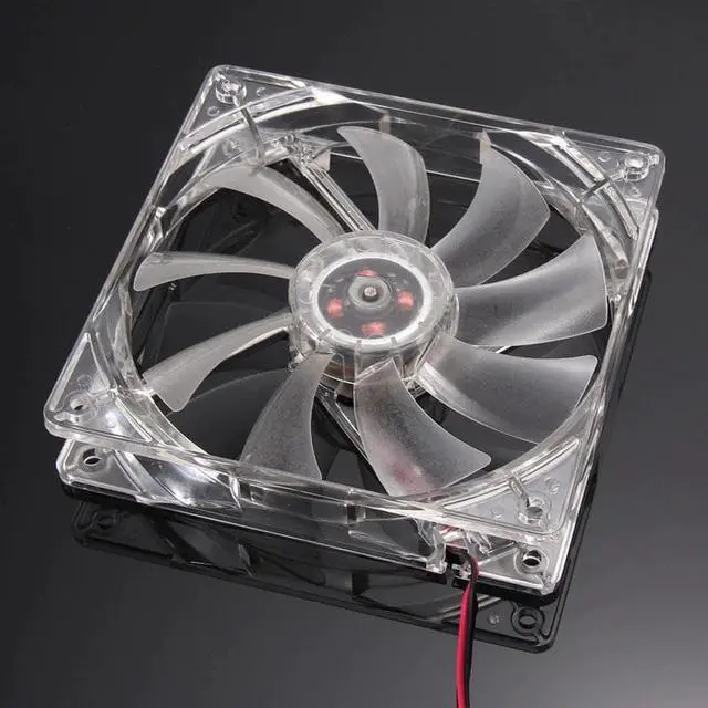 Alt view image 2 of 5 - Quad 4-LED Light Neon Clear 120mm PC Computer Case Cooling Fan Mod 120*120*25mm Easy Installed Fan CPU Cooler