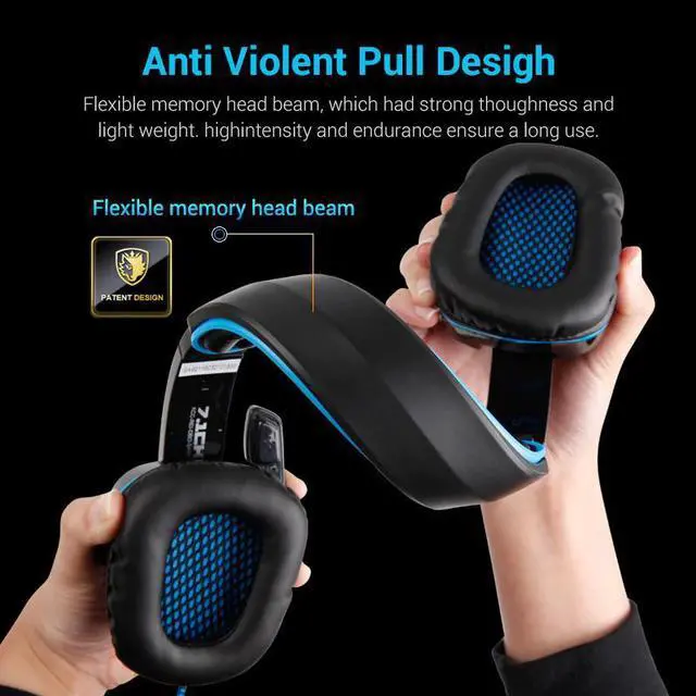 Alt view image 4 of 5 - WOLFANG Headset Gamer 7.1 Surround Noise Cancelling Gaming Headset Headphones With Microphone SA901 for Laptop PC