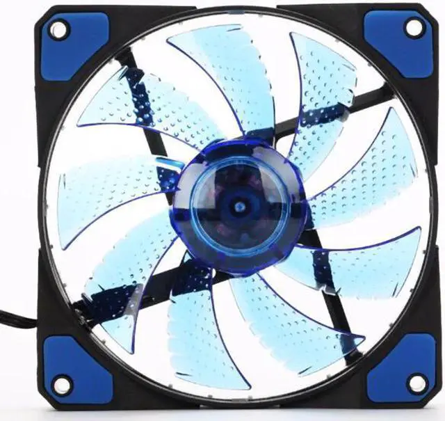 Alt view image 3 of 5 - 15leds or 33LED PC Computer 5color 16dB Ultra Silent  game Case Fan Heatsink Cooler Cooling Rubber 12CM Fan 12v molex 4pin 3p