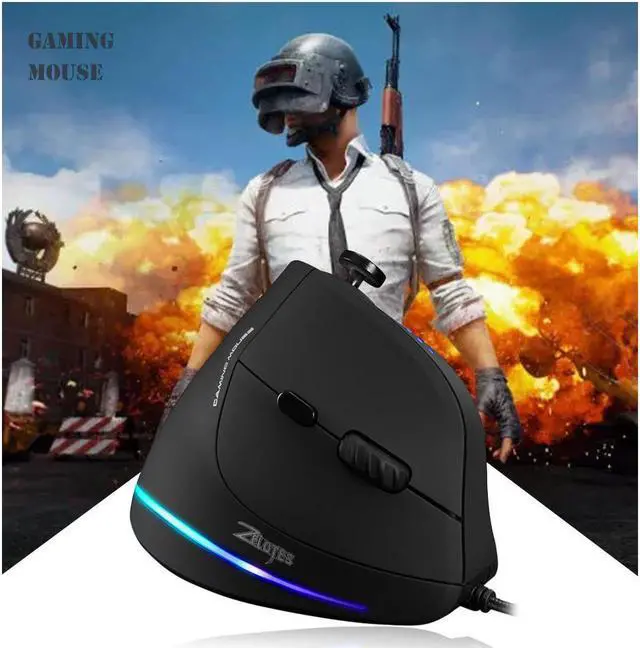 Alt view image 4 of 5 - C-18 profession Gaming Mouse 10000 DPI Adjustable Vertical Mouse 11 Buttons RGB Optical Ergonomic Gaming USB Wired Mice