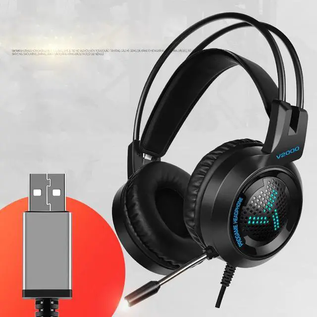 Alt view image 2 of 5 - Headset Stereo Deep Bass Game Headphone with Mic for Computer Profession Gamer 7.1 USB Channel Surround Sound V2000
