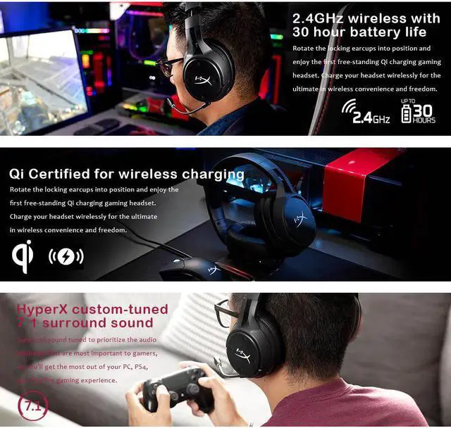 Alt view image 2 of 5 - Cloud Flight S Wireless Gaming Headset 7.1 surround sound 2.4GHz wireless audio NGENUITY softre customization