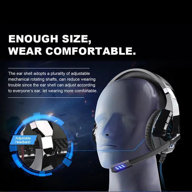Alt view image 4 of 5 - GT82 headphones stereo gaming headset with microphone Suitable computer PS4 mobile  usb+3.5mm Noise reduction Low accent