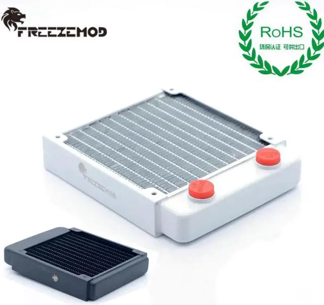 Main image of 120mm Copper Radiator Black/White Piano Paint Water Cooler Heat Sink ROHS Certification For Water Cooling 27mm Thick