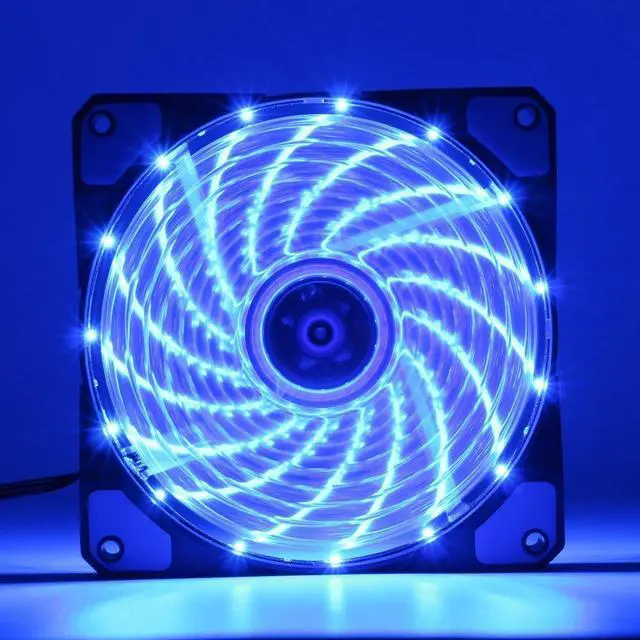 Alt view image 5 of 5 - 120mm LED Ultra Silent Computer PC Case Fan 15 LEDs 12V Cpu Heatsink Cooler master Cooling Fan DC 12V 4P 3P Connector