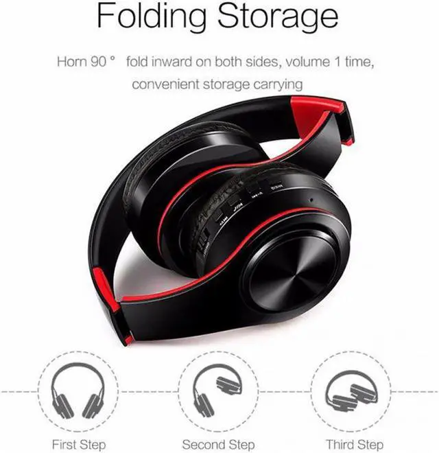 Alt view image 4 of 5 - Wireless Headphones Bluetooth Earphone Headset Foldable Headphone Stereo Bass with Microphone For PC mobile Phone tablet