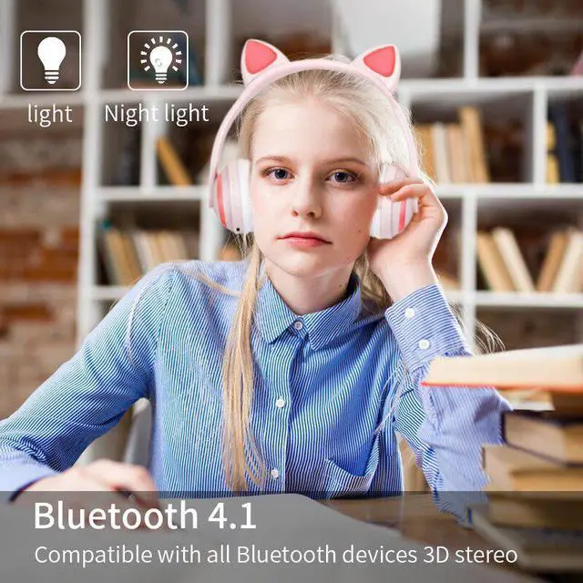Alt view image 3 of 5 - Glowing Cat Ear Headphones Colorful Led Light Wireless Stereo Headset Computer Phone Gaming Headphone For Women Gifts