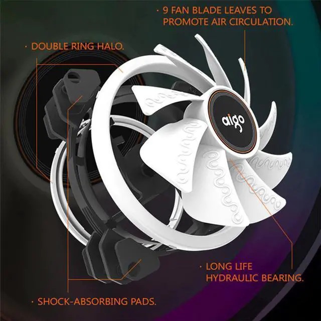 Alt view image 3 of 5 - new DR12 Computer PC Case Fan RGB Adjust LED Fan Speed 120mm Quiet Remote AURA SYNC Computer Cooler Cooling RGB Case Fans