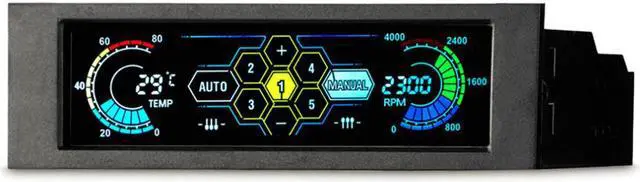 Alt view image 3 of 5 - 5036 5.25" Drive Bay PC Computer CPU Cooling LCD Front Panel Temperature Controller Fan Speed Control for Desktop Computer