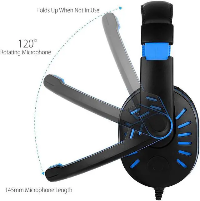 Alt view image 5 of 5 - 2 Style Gaming Headset with Mic-Sound Clarity Noise Reduction Headphone LED Lights for PS4 XBOX-ONE PC Laptop Earphones