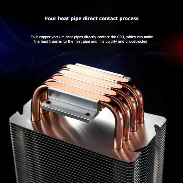 Alt view image 5 of 5 - PC Cooling Fan CR1400 PWM 4Pin 12V CPU Cooler RGB 4 Cooling Heatsink colorful changes Radiator for Computer