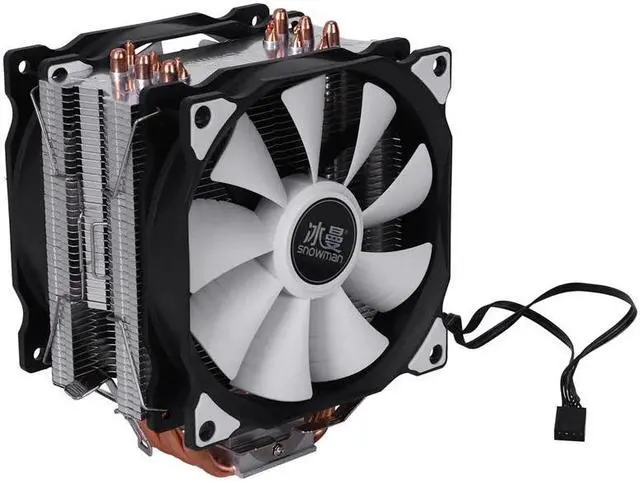 Main image of 4 PIN CPU cooler 6 Heat-pipe Double fans cooling 12cm fan LGA775 1151 115x 1366 support Intel AMD