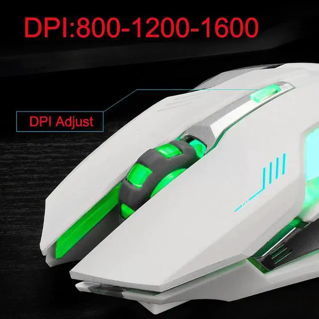 Alt view image 3 of 5 - Mouse Durable Wireless LED Light 4000DPI Optical Usb Ergonomic Pro Gamer Gaming Mouse Metal Plate  Drop shipping