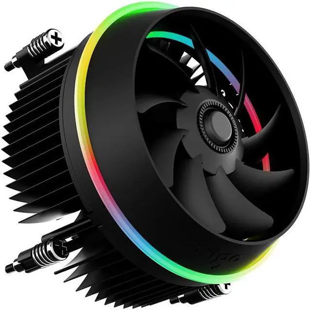 Alt view image 4 of 5 - shadow Aluminum CPU RGB Radiator Cooling Cooler 100mm 4Pin Double Ring LED Fan Heatsink for intel LGA 1155/1156