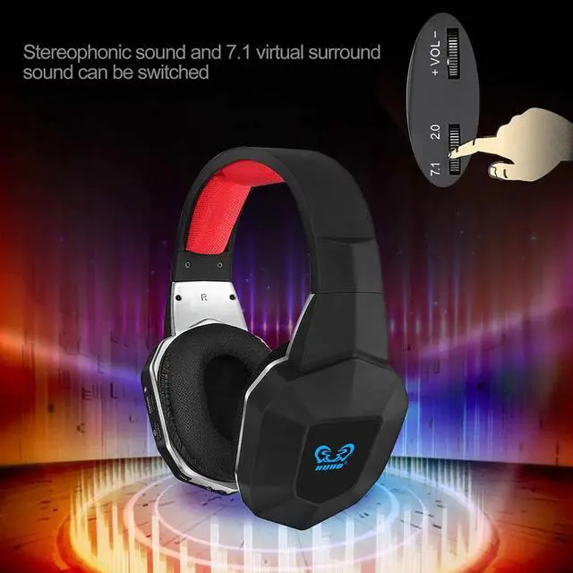 Alt view image 2 of 5 - 7.1 Wireless Headset 2.4Ghz Optical Noise Canceling Stereo Gaming Game Headphones for TV,PC,PS4,Xbox,with 7.1 Surround Sound