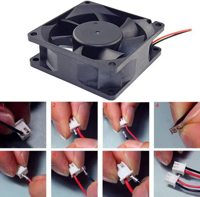 Alt view image 3 of 5 - 120mm PC Computer Fan 12V 2-Pin Brushless Cooling Fan Plastic 12/8/5CM Fans for Computer Case CPU Cooler Radiator cooler
