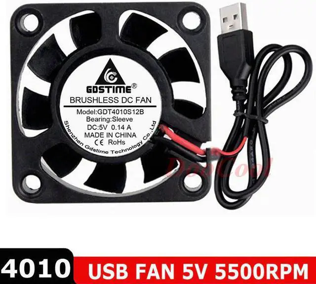 Main image of 500pcs/lot  40mm Mini USB Fan 5V 40x40x10mm 4010 4cm Laptop Computer PC Cooler Cooling Fans