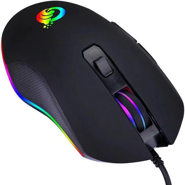 Alt view image 4 of 5 - Mouse Wired 6400DPI 4-level Adjustable Mice Gamer 7 Button RGB LED Color Backlit Opto-electronic Mouse For PC Pro Gamer