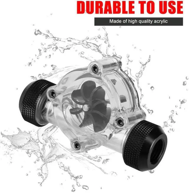 Alt view image 4 of 5 - Thread Port Female to Female Flow Meter Indicator for PC Water Cooling  8  Impellers for PC Water Cooling System