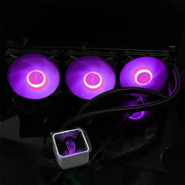 Alt view image 3 of 5 - ICY Water Cooler T120/240 PC RGB 120MM Fan CPU Fan Radiator For LGA 115x/AM3+/AM4 120mm Computer Fan Water Cooling Cooler