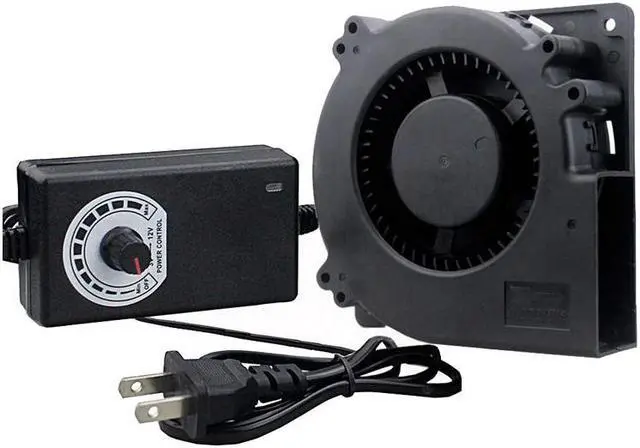 Alt view image 4 of 5 - 120mm Fan 12V DC Female Connector Ball 12032 120x32mm Centrifugal Cooling Fan w/AC 110V 220V Adapter Radial Turbo Cooler