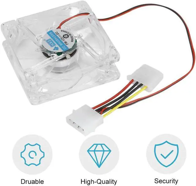 Alt view image 3 of 5 - 80mm Computer PC Fan With LED 8025 Silent Cooling Fan 12V LED Luminous Chass Computer Case Cooling Fan Mod Easy Installed