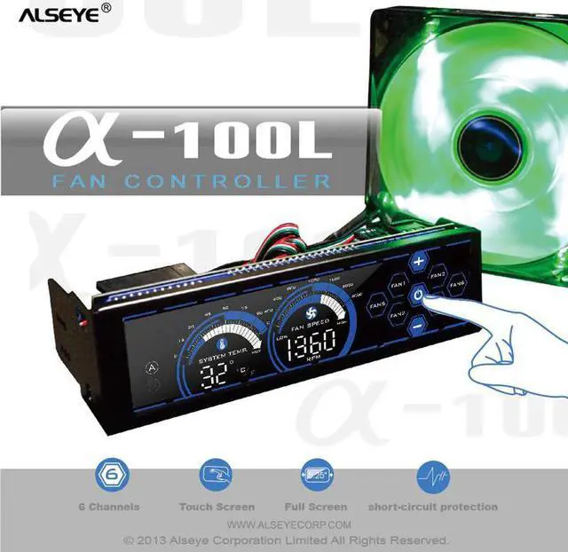 Alt view image 5 of 5 - Fan Controller for PC Fan Cooler 80mm 90mm 120mm Cooling Fan 6 Channels Speed and Temperature Control