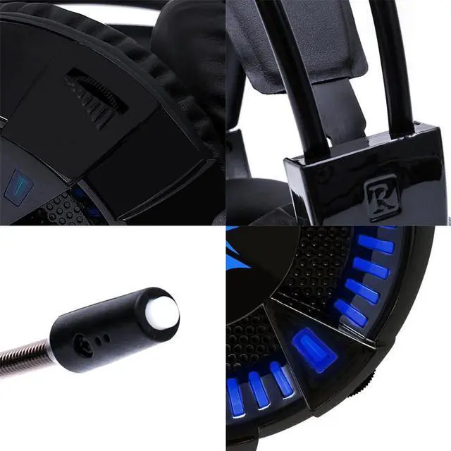 Alt view image 2 of 5 - Computer Stereo Gaming Headphones Earphones Back-light Game Headset for Mobile Phone PS4 Xbox PC Gamer with Microphone