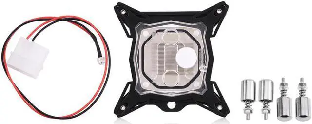 Alt view image 5 of 5 - 0.3mm Mini Computer CPU Cooling Water Block Cooler Kit Red Copper Base for Intel without the quick twist joint 2019