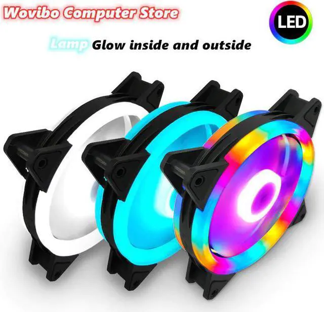 Main image of 120mm Case fan Computer Cooling Cooler fans 3pin Colorful RGB LED Fan Radiator Heatsink for Computer Diy Fluid Bearing Rgb Fan