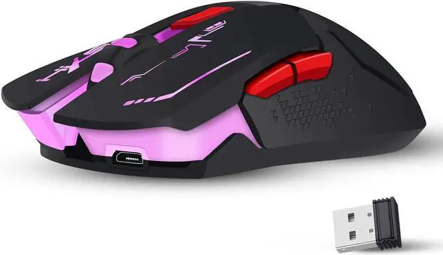 Alt view image 4 of 5 - Mouse Gaming 2.4GHz USB Computer Mice Opto-electronic Mouse  Glow Adjustable 1200/1600/2400 DPI For Laptop PC