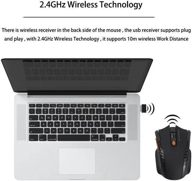 Alt view image 2 of 5 - 2.0 Optical Gaming Mouse 2.4ghz Wireless Mouse  Mini Portable Ergonomics Computer Mice 2000dpi For Laptop PC Video Game