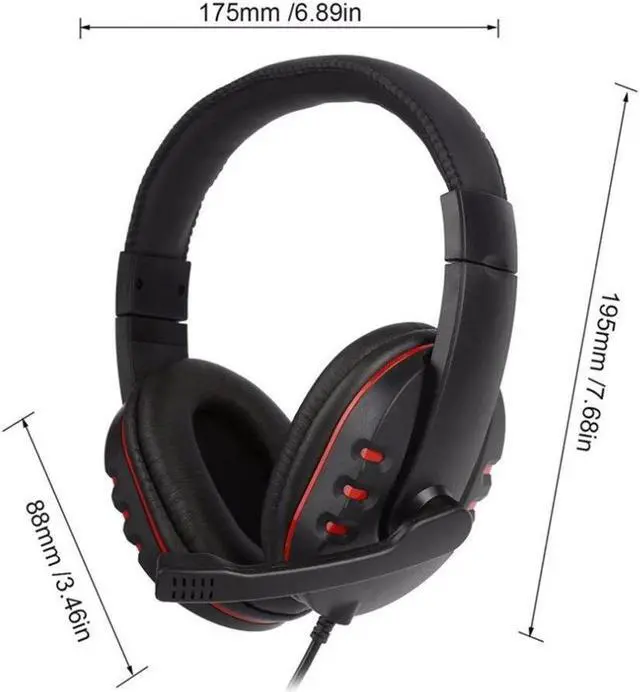 Alt view image 2 of 5 - 3.5mm Wired Headphones Gaming/Gamer Headset Game Earphones with Microphone Volume Control for PS4 Play Station 4 X Box One PC