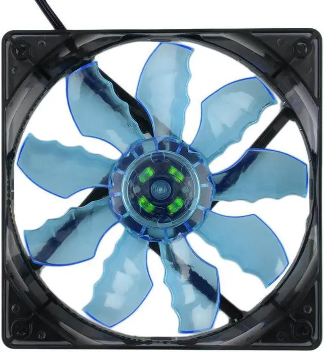 Alt view image 5 of 5 - 120mm Blue/Green Efficient Heat Dissipation Low noise Cool & Quiet 15 Blue/Green/red LED Desktop PC Computer Case Cooling Fan