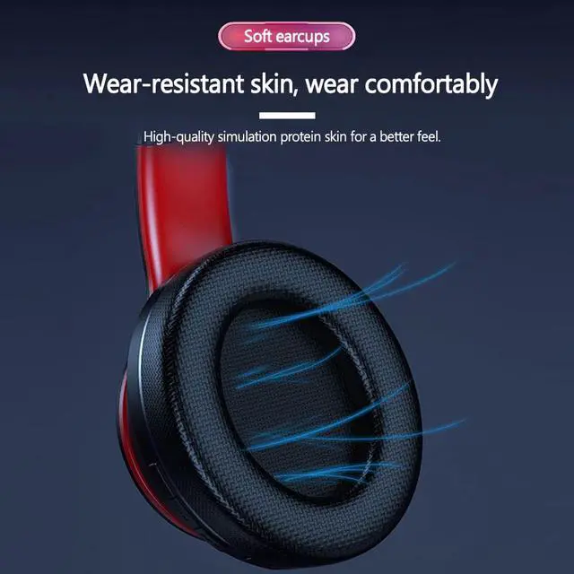 Alt view image 3 of 5 - HD200 Wireless BT Headset BT5.0 Noise-cancelling Stereo Headset Foldable Headphoe for Cellphone PC Laptop