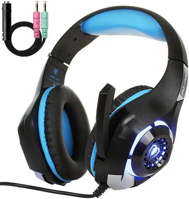 Alt view image 4 of 5 - GM-1 Gaming Headphone with Mic LED Light Stereo Game Headset 3.5MM Wired USB Headband Headphones For PC/PS4 Gamers