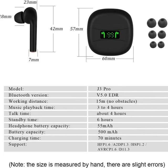 Alt view image 5 of 5 - Pro TWS Bluetooth Earphones 5.2 True Wireless Earbuds Stereo Headphones For  Handsfree Phone HD Gaming Sport Headset
