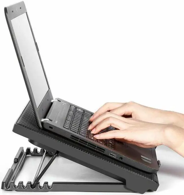 Alt view image 3 of 5 - Cooling Cooler Pad Stand 5 Fan 2 USB Computer Mat for 11"-17" Notebook IS