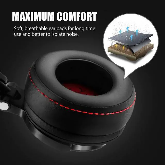 Alt view image 3 of 5 - Wired Professional Studio Pro DJ Headphones With Microphone Over Ear HiFi Monitor Music Headset Earphone For Phone PC