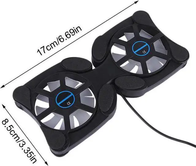 Alt view image 2 of 5 - 1 Pc 2 Fan Laptop Radiator Foldable Portable USB Cooling Pad Computer Notebook Heatsink
