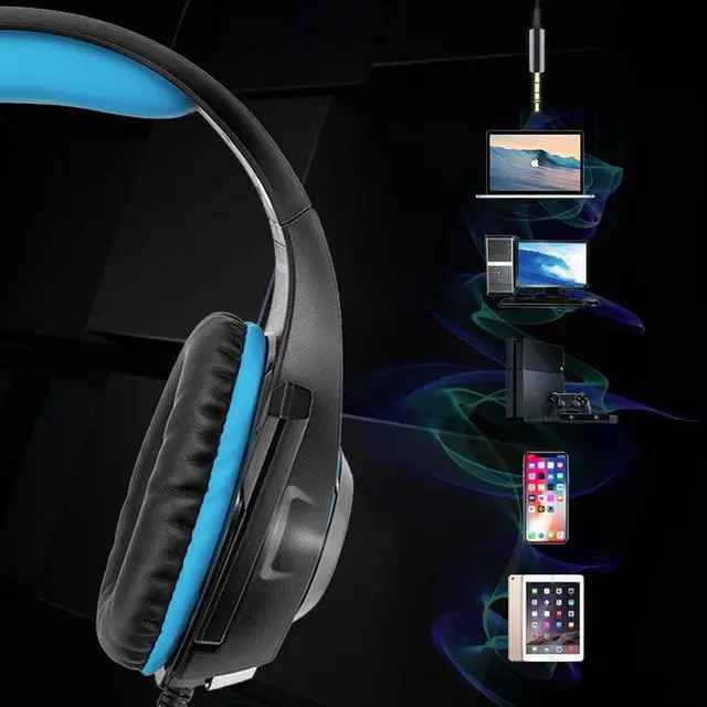 Alt view image 2 of 5 - G9000 Gaming Headsets 3.5mm USB Wired with Light Mic Stereo Earphones for PC Computer Gamer Laptop PS4