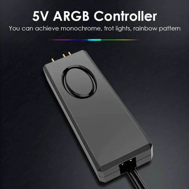 Alt view image 3 of 5 - 5V Gorgeous ARGB Controller SATA Pin Power Supply Desktop Computer Remote Control for Chassis Fan LED Lighting Water Cooler