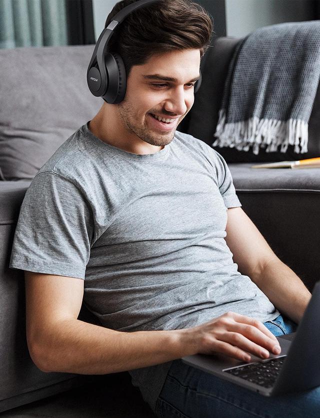 Alt view image 3 of 5 - Wireless/USB Bluetooth 5.0 Headphones With Mic 60 Hours Hifi Stereo Sound Over Ear Office Play Headset For PC/Laptop/Phone