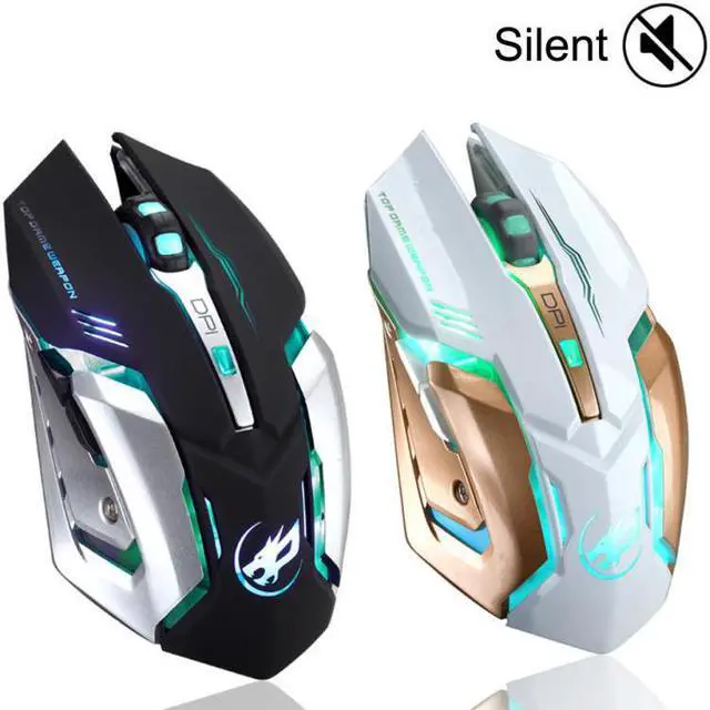 Alt view image 4 of 5 - Rechargeable T1 Wireless Silent LED Backlit USB Optical Ergonomic Gaming Mouse 18May30 Drop Ship F